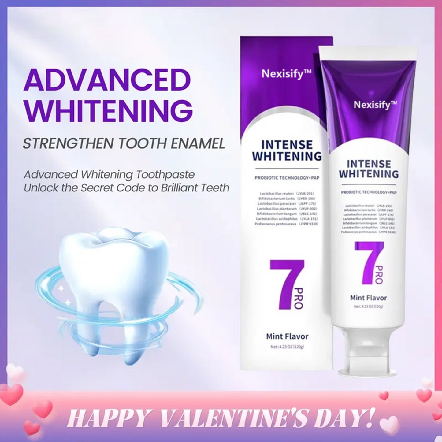 Nexisify™ 7 Pro Purple Whitening Toothpaste - Deep whitening, strong cleaning, confident smile, shining every day
