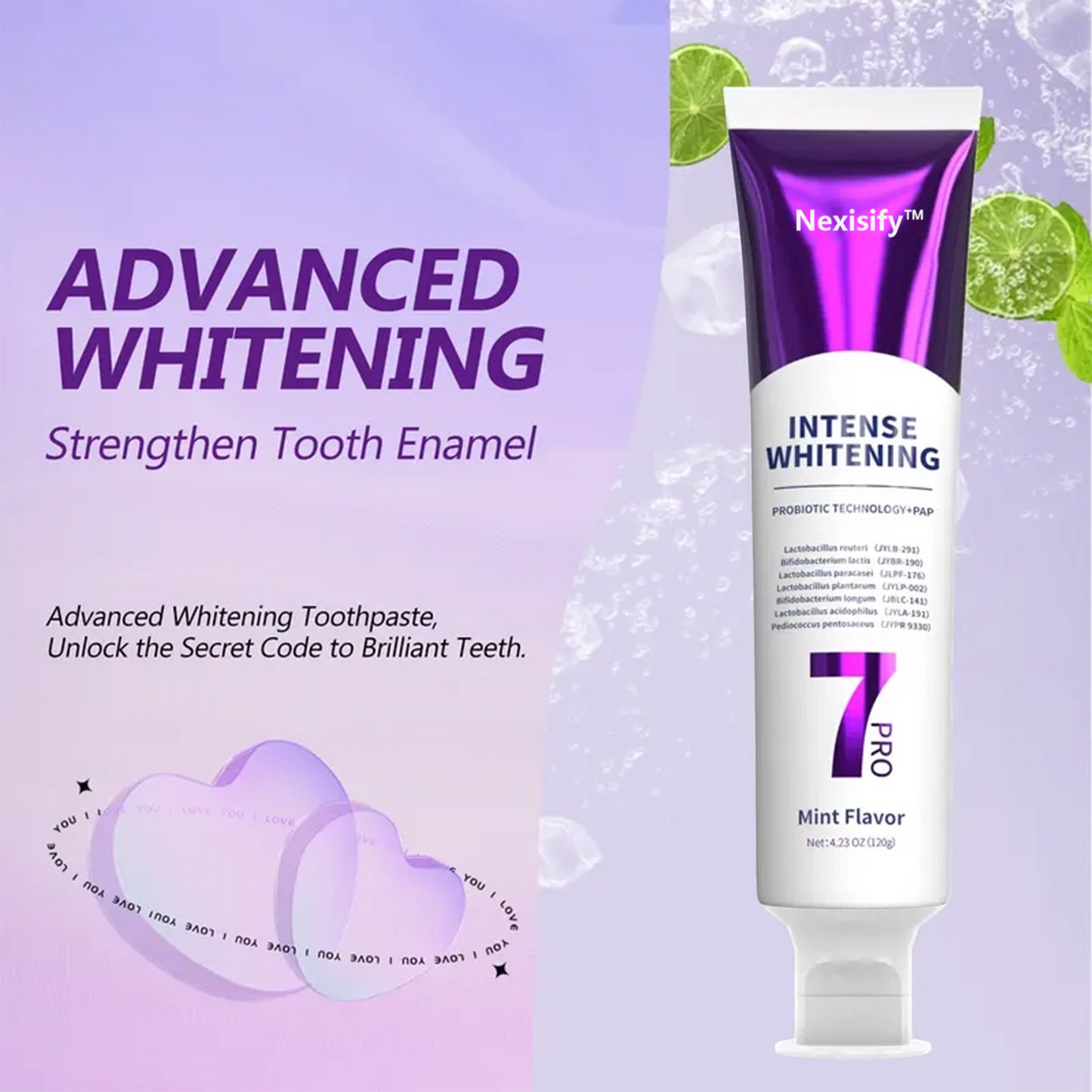 Nexisify™ 7 Pro Purple Whitening Toothpaste - Deep whitening, strong cleaning, confident smile, shining every day