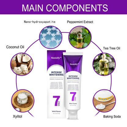 Nexisify™ 7 Pro Purple Whitening Toothpaste - Deep whitening, strong cleaning, confident smile, shining every day